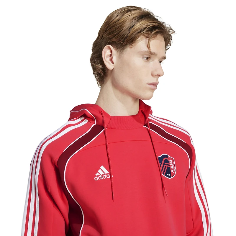 Men's adidas Red St. Louis City SC 2025 Travel Pullover Hoodie