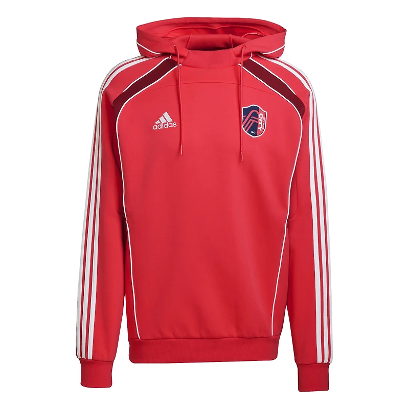 Men's adidas Red St. Louis City SC 2025 Travel Pullover Hoodie