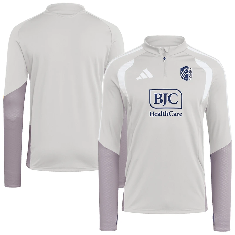 Haut d'entraînement zippé 1/4 adidas Silver St. Louis CITY SC 2026 pour homme