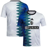 Haut d'avant-match adidas blanc St. Louis CITY SC 2025 Gaming AEROREADY pour homme