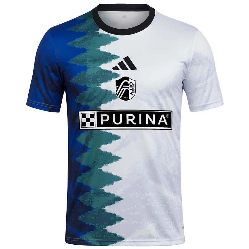 Haut d'avant-match adidas blanc St. Louis CITY SC 2025 Gaming AEROREADY pour homme