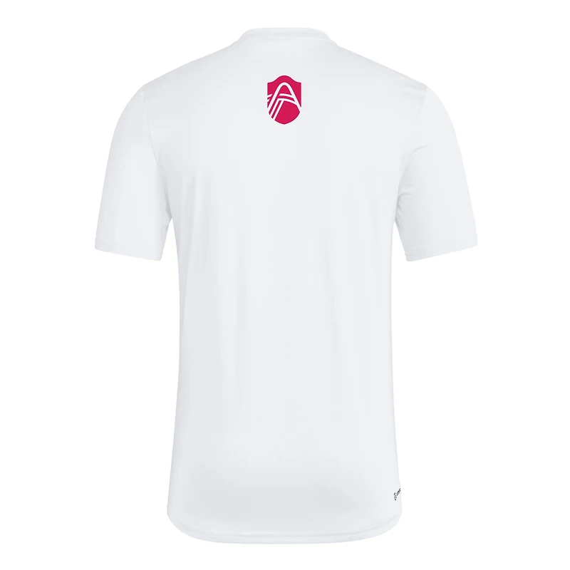 T-shirt adidas blanc St. Louis City SC 2025 pour homme avec maillot Hook AEROREADY