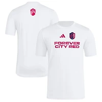 T-shirt adidas blanc St. Louis City SC 2025 pour homme avec maillot Hook AEROREADY