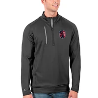 Men's Antigua Charcoal/Silver St. Louis City SC Big & Tall Generation Quarter-Zip Pullover Jacket