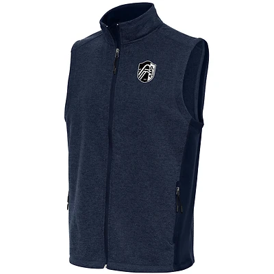 Men's Antigua  Heather Navy St. Louis City SC Brushed Metallic Course Full-Zip Vest