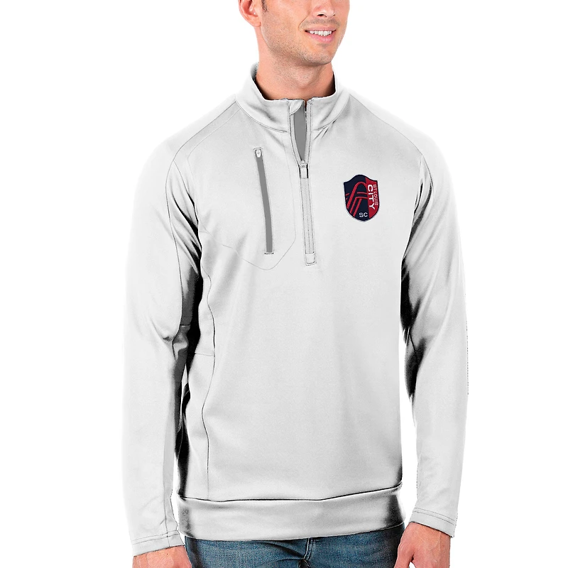 Veste à enfiler quart de zip St. Louis City SC Generation pour homme, blanc/argent, Antigua