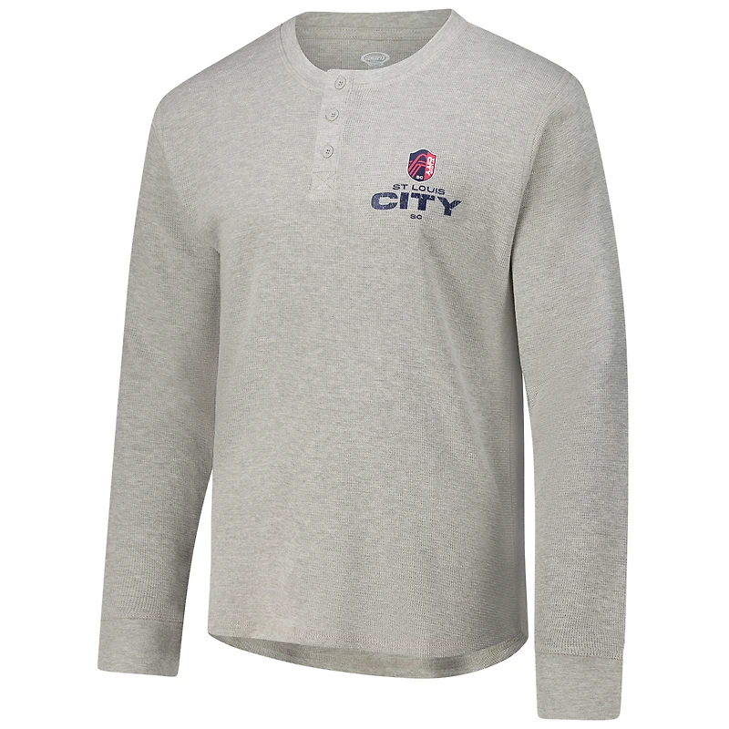 Haut Henley thermique à manches longues pour homme Concepts Sport gris St. Louis City SC Region