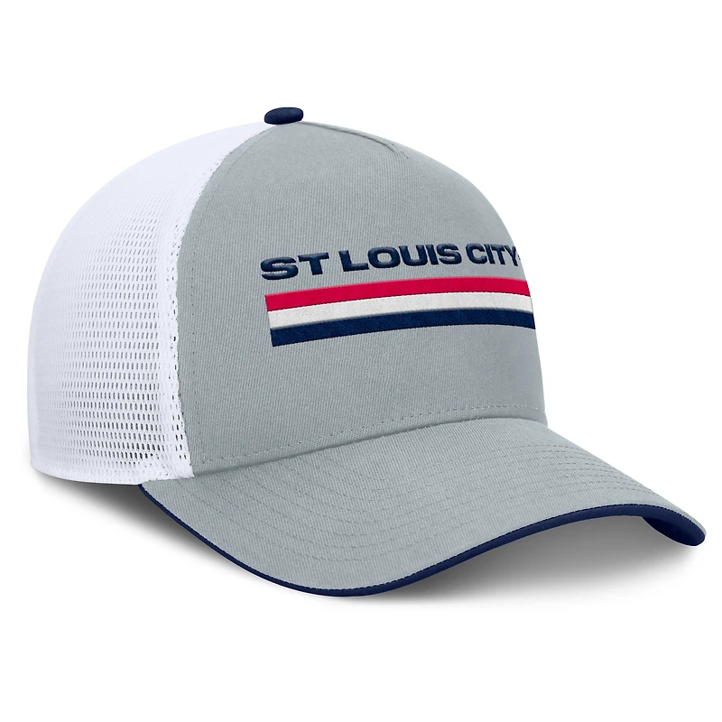 Casquette trucker ajustable Fanatics grise pour homme, modèle St. Louis City SC Knuckle