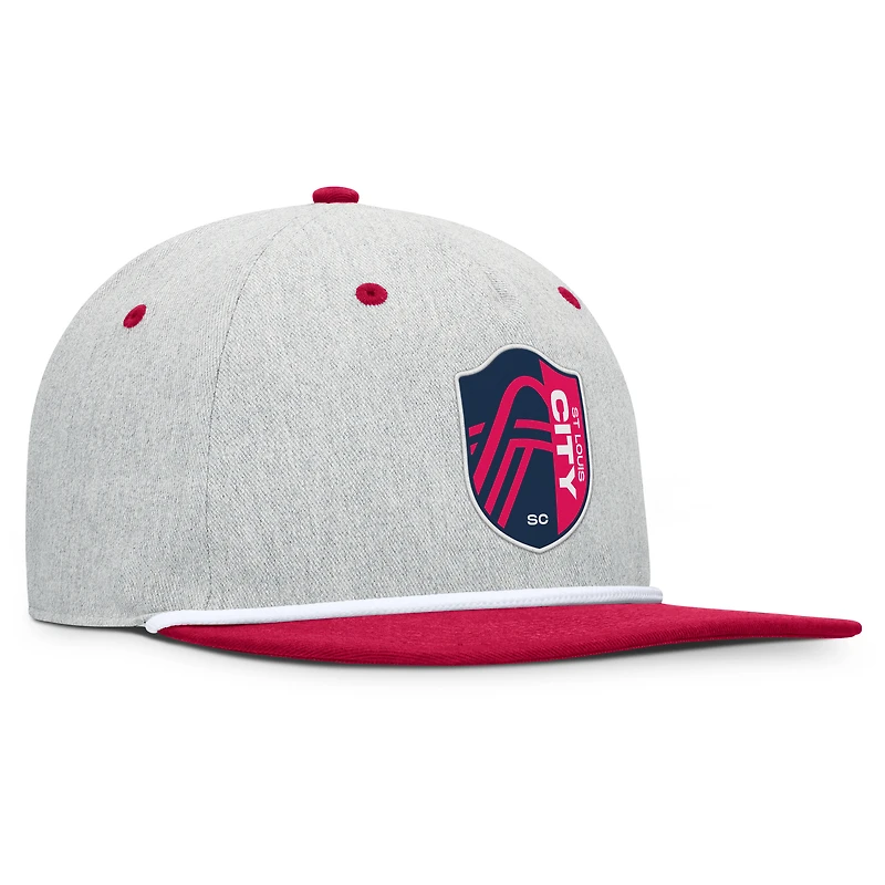 Casquette snapback de golfeur Fanatics Heather Grey St. Louis City SC Chip pour homme