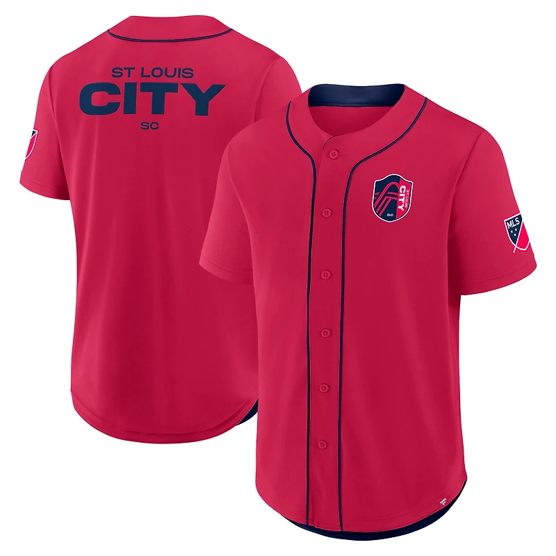 Maillot de baseball rouge fanatiques pour hommes St. Louis City SC Injury Time