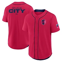 Maillot de baseball rouge fanatiques pour hommes St. Louis City SC Injury Time