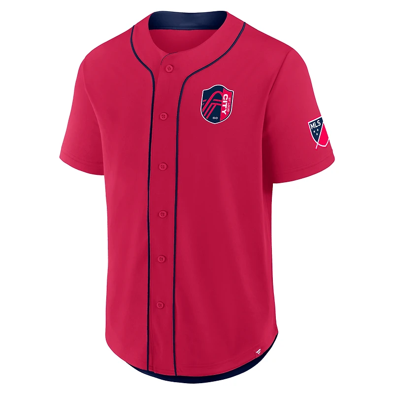 Maillot de baseball rouge fanatiques pour hommes St. Louis City SC Injury Time