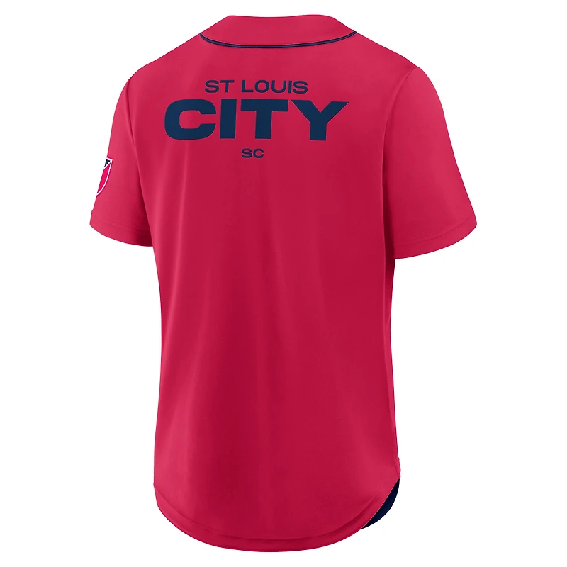 Maillot de baseball rouge fanatiques pour hommes St. Louis City SC Injury Time