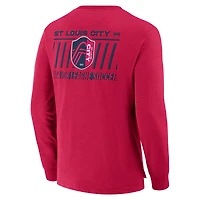 T-shirt à manches longues rouge St. Louis City SC Lob Attempt Stadium Slub pour homme Fanatics