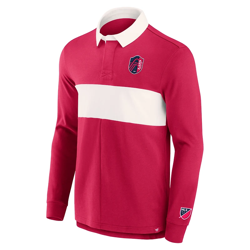 Polo à manches longues St. Louis City SC Penalty Kick de marque Fanatics rouge pour homme