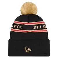 Men's New Era Black St. Louis CITY SC 2026 Jersey Hook Cuffed Pom Knit Hat