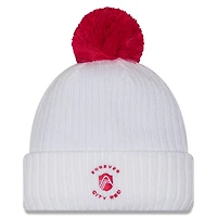 Bonnet tricoté à revers et pompon New Era blanc St. Louis City SC 2025 pour homme