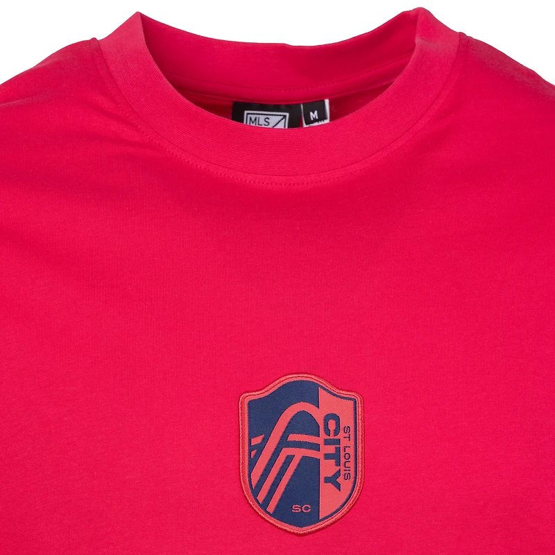 T-shirt oversize rouge Sport Design Sweden pour homme, motif St. Louis City SC Soul
