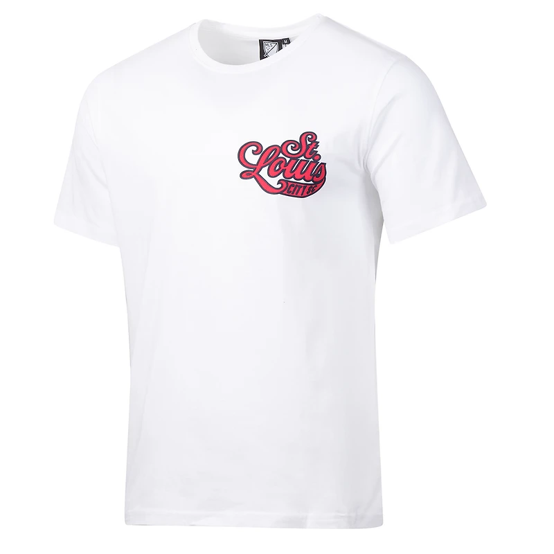T-shirt décontracté blanc pour homme avec inscription Team Script de St. Louis City SC