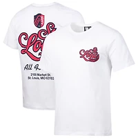T-shirt décontracté blanc pour homme avec inscription Team Script de St. Louis City SC