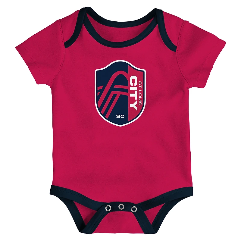 Newborn St. Louis City SC Loyal Buddies 3-Pack Bodysuit Set