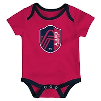 Newborn St. Louis City SC Loyal Buddies 3-Pack Bodysuit Set