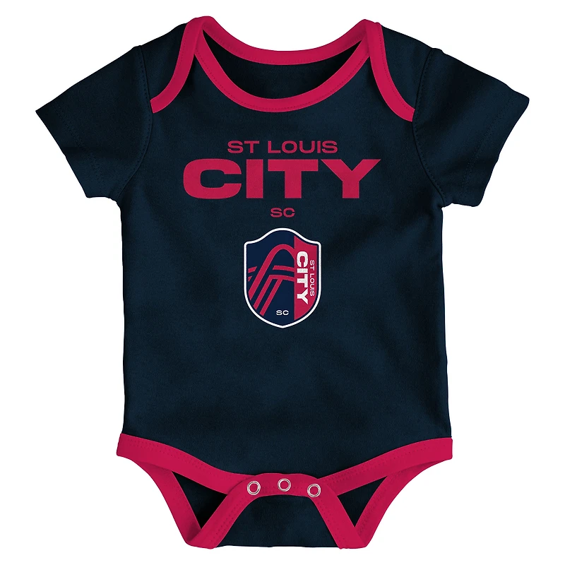 Newborn St. Louis City SC Loyal Buddies 3-Pack Bodysuit Set