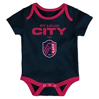 Newborn St. Louis City SC Loyal Buddies 3-Pack Bodysuit Set