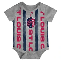 Newborn St. Louis City SC Loyal Buddies 3-Pack Bodysuit Set