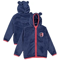 Sweat à capuche zippé en peluche Tie-Breaker bleu marine St. Louis City SC pour tout-petits