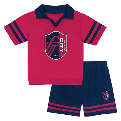 Ensemble haut et short Charming Dude rouge pour tout-petits St. Louis City SC