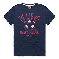 T-shirt unisexe bleu marine hommage St. Louis City SC MLS x Ted Lasso Believe Graphic Tri-Blend