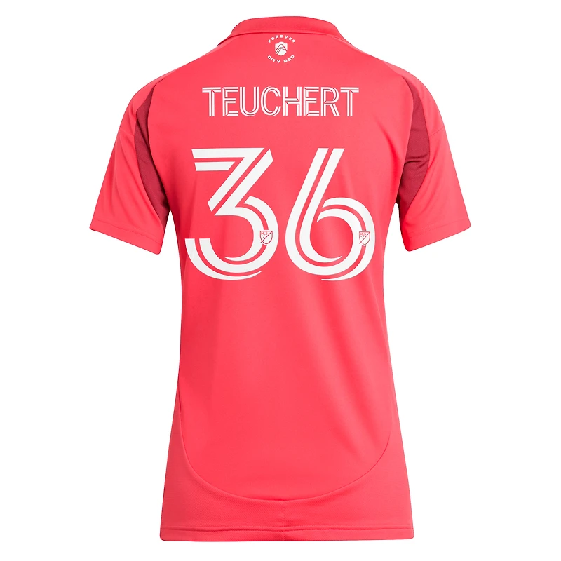 Maillot de joueur adidas Cedric Teuchert rose St. Louis CITY SC 2025 Forever rouge réplique pour femme