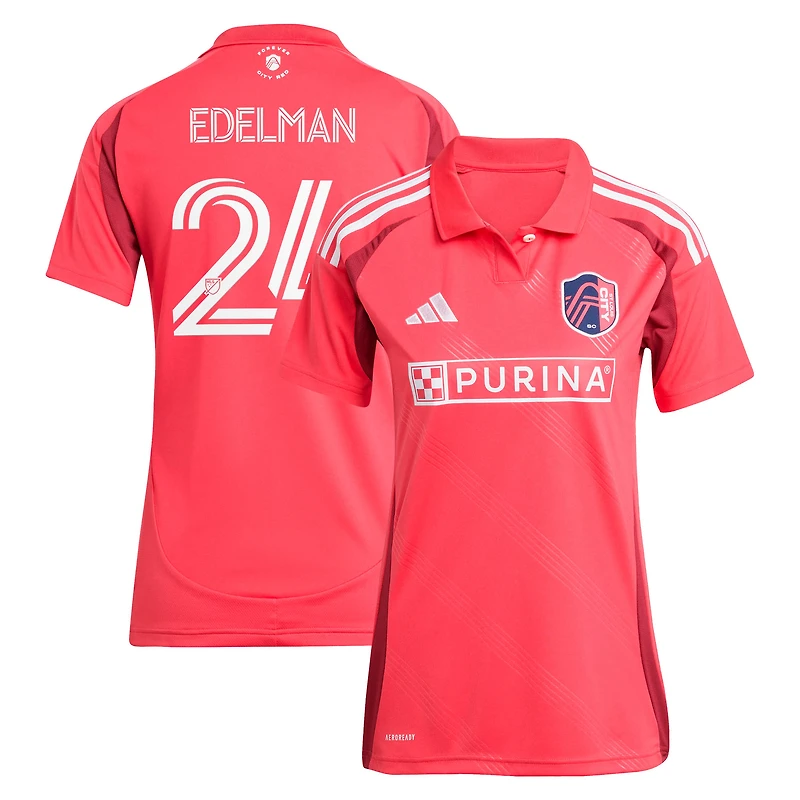 Women's adidas Daniel Edelman Red St. Louis CITY SC 2025 Forever Replica Jersey