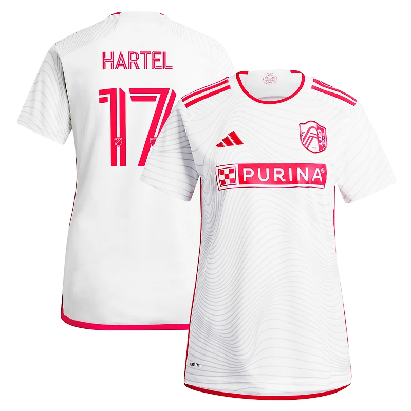 Maillot de joueur réplique adidas Marcel Hartel blanc St. Louis City SC 2024 The Confluence Kit pour femme