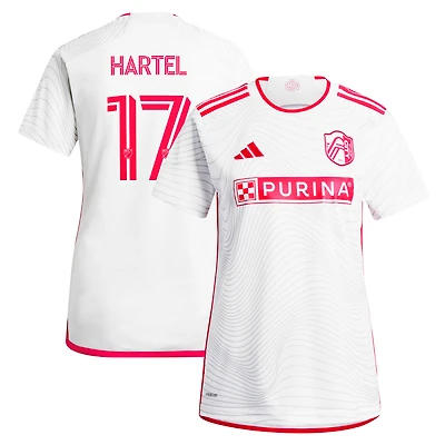 Maillot de joueur réplique adidas Marcel Hartel blanc St. Louis City SC 2024 The Confluence Kit pour femme