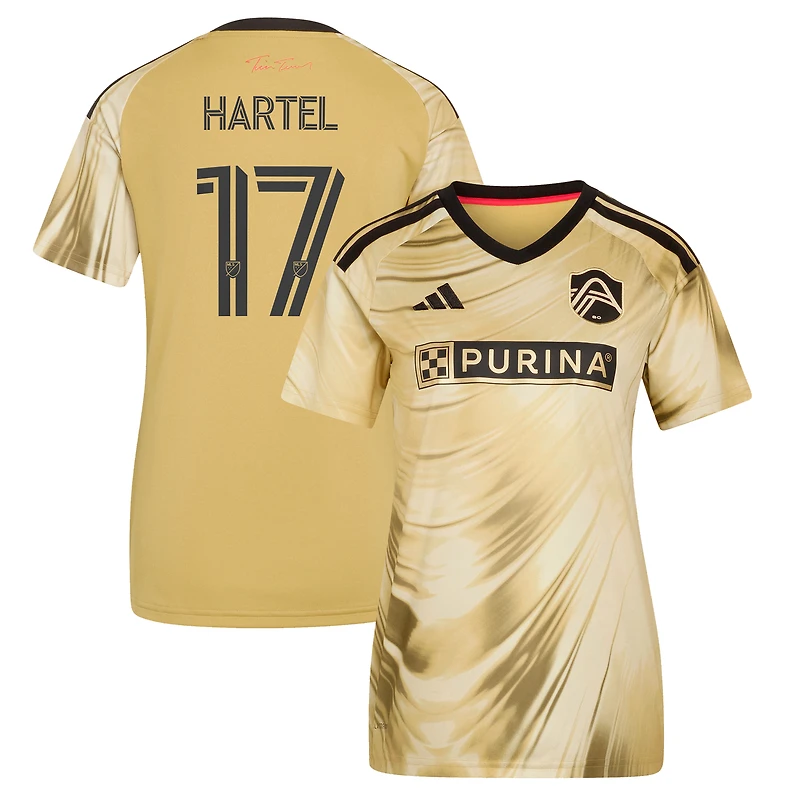 Maillot réplique adidas Marcel Hartel jaune pour femme, St. Louis City SC 2026, modèle Tina Turner