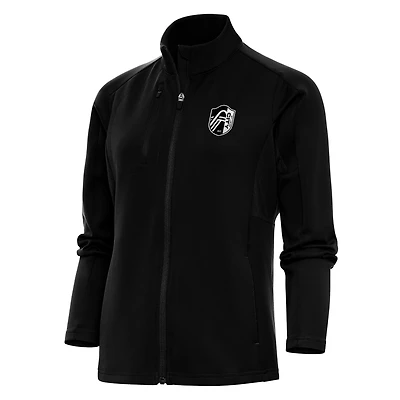 Veste zippée intégrale Antigua Black St. Louis City SC pour femme avec logo métallique brossé