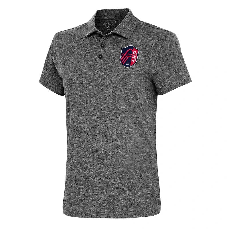 Women's Antigua  Heather Black St. Louis City SC Motivated Polo