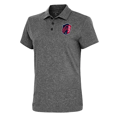 Polo Motivated Antigua Heather Black pour femme, St. Louis City SC