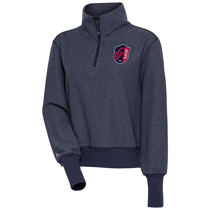 Pull-over demi-zippé Antigua Heather Navy St. Louis City SC Upgrade pour femme