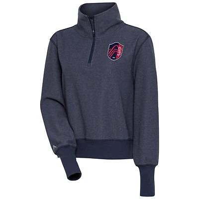 Pull-over demi-zippé Antigua Heather Navy St. Louis City SC Upgrade pour femme