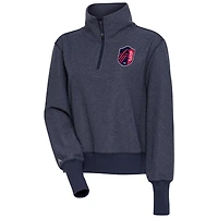 Pull-over demi-zippé Antigua Heather Navy St. Louis City SC Upgrade pour femme