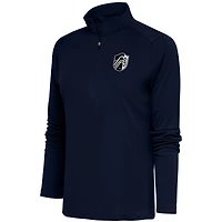 Women's Antigua  Navy St. Louis City SC Brushed Metallic Tribute Half-Zip Top