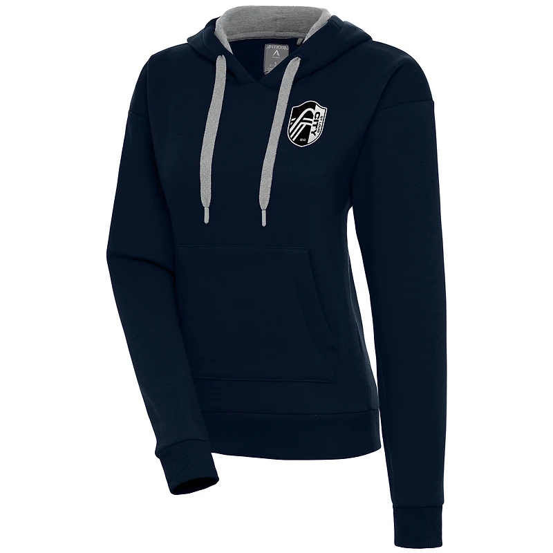 Sweat à capuche Victory en tissu brossé métallisé bleu marine pour femme de St. Louis City SC