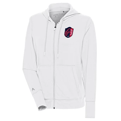 Women's Antigua  White St. Louis City SC Moving Full-Zip Hoodie Jacket