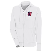 Women's Antigua  White St. Louis City SC Moving Full-Zip Hoodie Jacket
