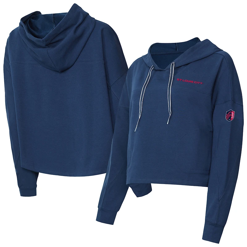 Sweat à capuche manches longues Concepts Sport bleu marine St. Louis City SC Elevation Tri-Blend pour femme