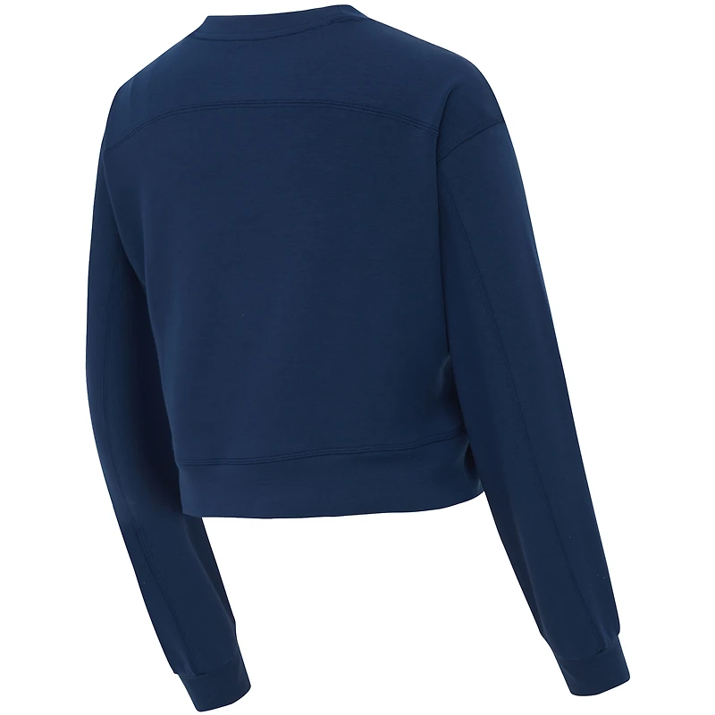 Women's Concepts Sport Navy St. Louis CITY SC Tri-Blend Darby Knit Long Sleeve Crop Top