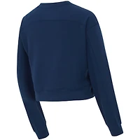 Women's Concepts Sport Navy St. Louis CITY SC Tri-Blend Darby Knit Long Sleeve Crop Top